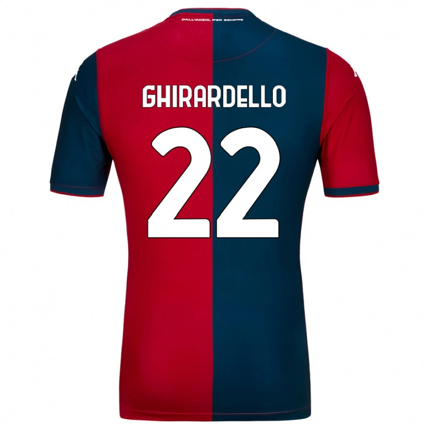 Danxen Kinder Tommaso Ghirardello #22 Rot Dunkelblau Heimtrikot Trikot 2024/25 T-Shirt