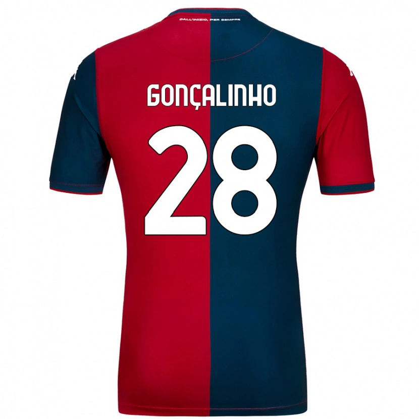 Danxen Kinder João Gonçalinho #28 Rot Dunkelblau Heimtrikot Trikot 2024/25 T-Shirt