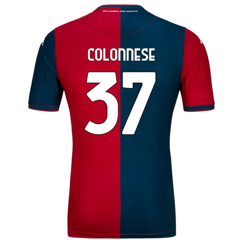 Danxen Kinder Lorenzo Colonnese #37 Rot Dunkelblau Heimtrikot Trikot 2024/25 T-Shirt