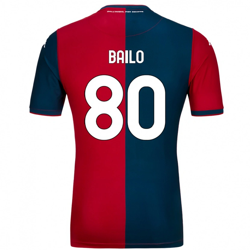 Danxen Kinder Giorgio Bailo #80 Rot Dunkelblau Heimtrikot Trikot 2024/25 T-Shirt