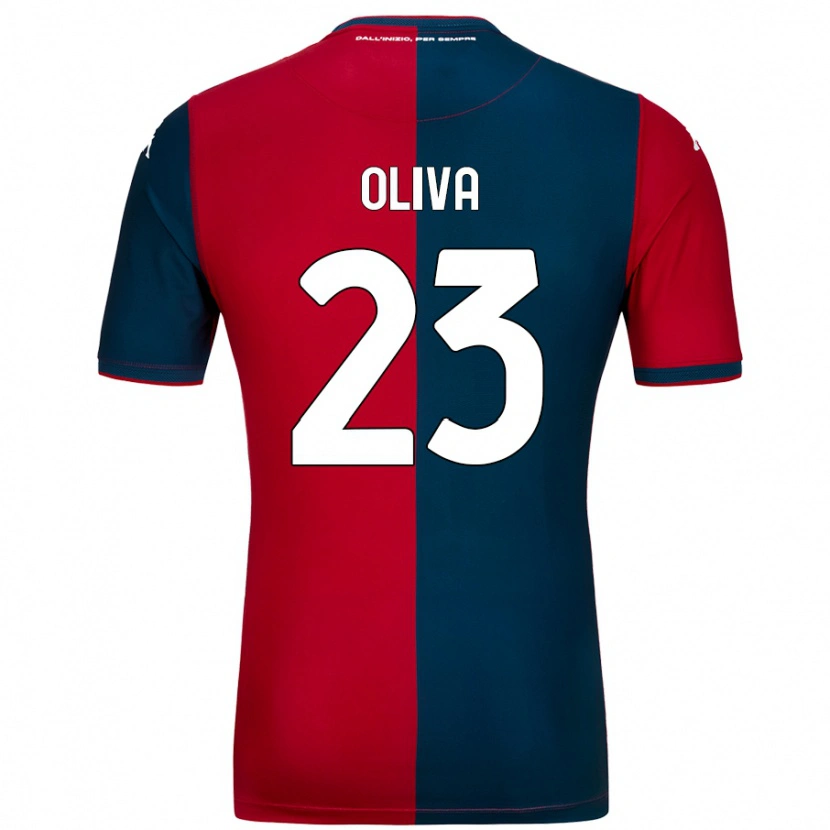 Danxen Kinder Eleonora Oliva #23 Rot Dunkelblau Heimtrikot Trikot 2024/25 T-Shirt