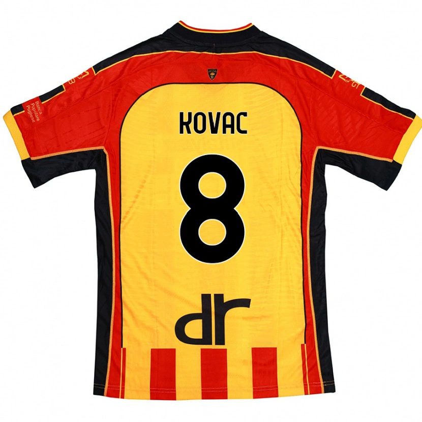 Danxen Kinder Niko Kovac #8 Gelb Rot Heimtrikot Trikot 2024/25 T-Shirt