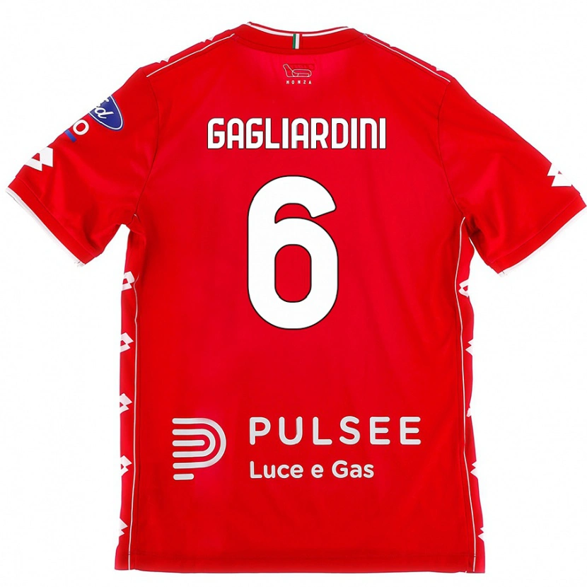 Danxen Kinder Roberto Gagliardini #6 Rot Weiß Heimtrikot Trikot 2024/25 T-Shirt