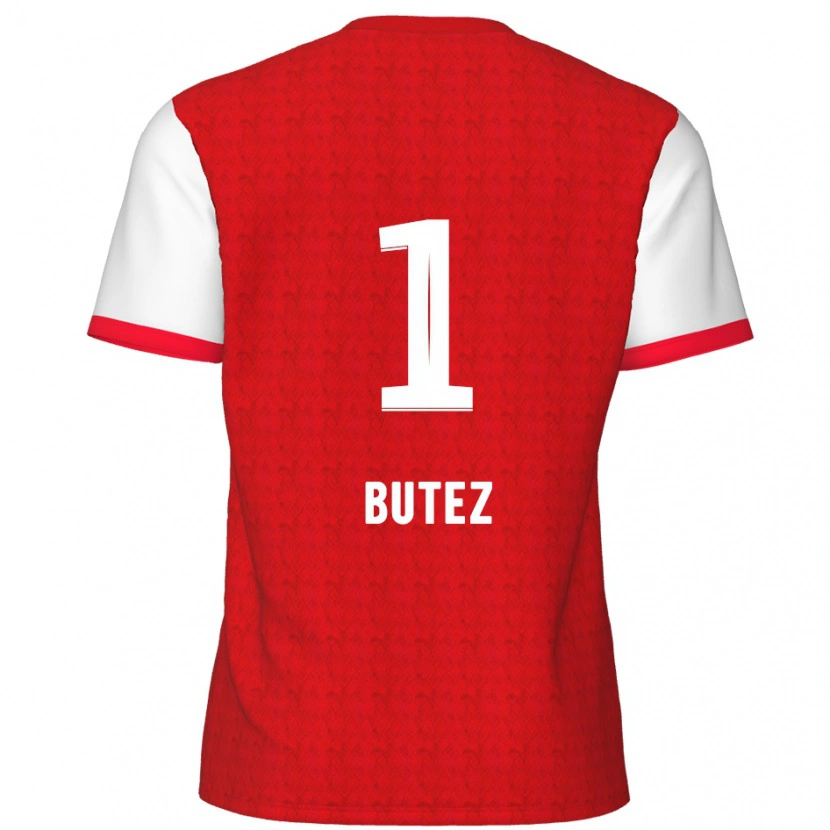 Danxen Kinder Jean Butez #1 Rot Weiß Heimtrikot Trikot 2024/25 T-Shirt