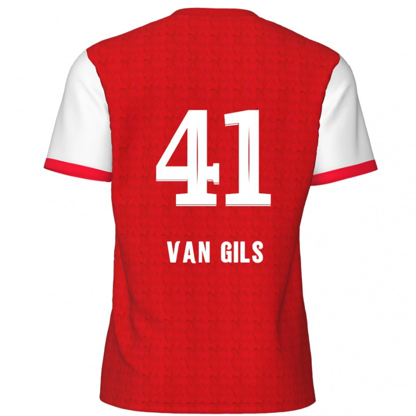 Danxen Kinder Mathis Van Gils #41 Rot Weiß Heimtrikot Trikot 2024/25 T-Shirt