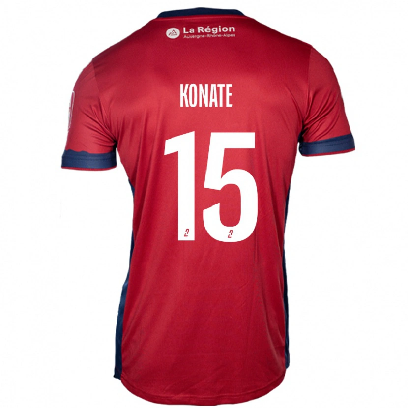 Danxen Kinder Cheick Oumar Konaté #15 Hellburgunderrot Heimtrikot Trikot 2024/25 T-Shirt