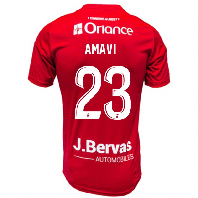 Danxen Kinder Jordan Amavi #23 Rot Weiß Heimtrikot Trikot 2024/25 T-Shirt