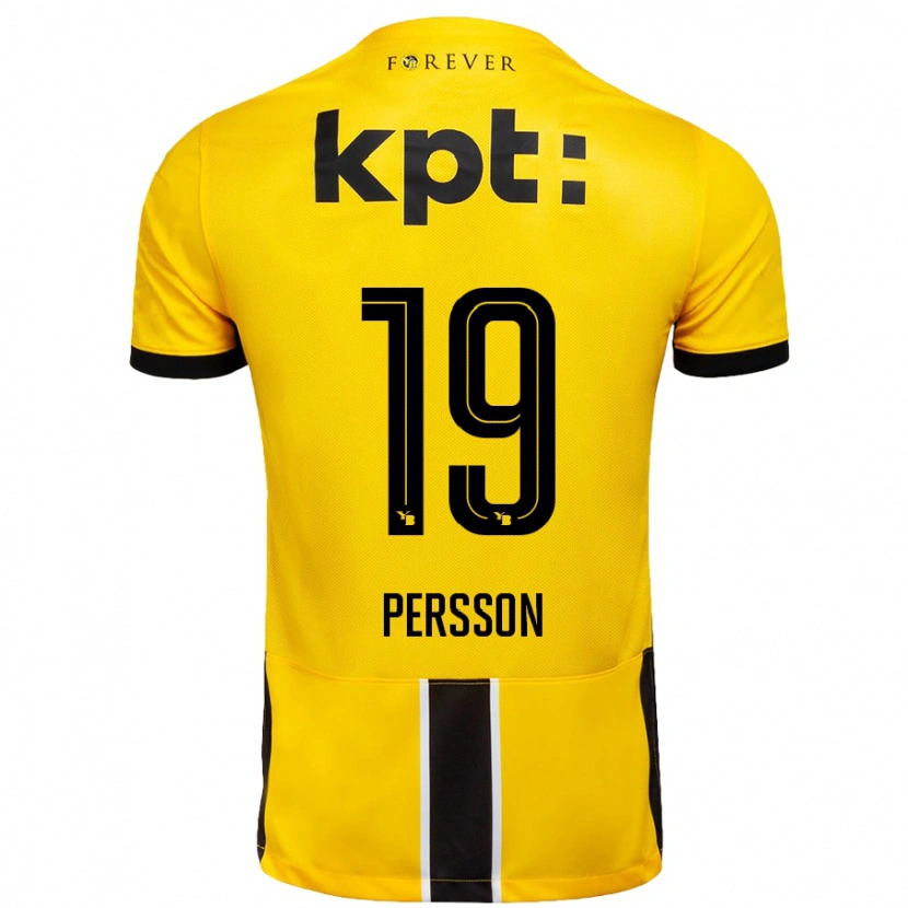 Danxen Kinder Noah Persson #19 Gelb Schwarz Heimtrikot Trikot 2024/25 T-Shirt