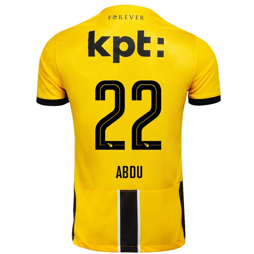 Danxen Kinder Abdu Conté #22 Gelb Schwarz Heimtrikot Trikot 2024/25 T-Shirt