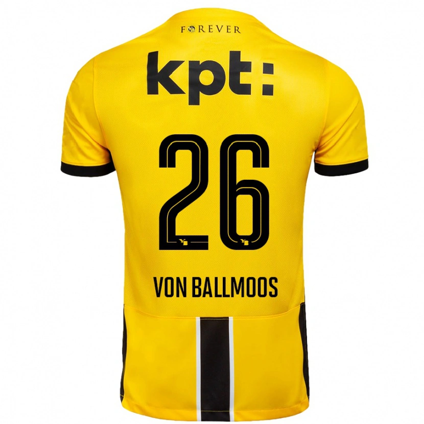 Danxen Kinder David Von Ballmoos #26 Gelb Schwarz Heimtrikot Trikot 2024/25 T-Shirt