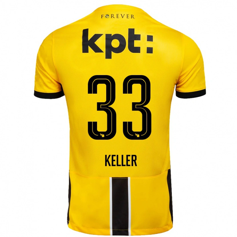 Danxen Kinder Marvin Keller #33 Gelb Schwarz Heimtrikot Trikot 2024/25 T-Shirt