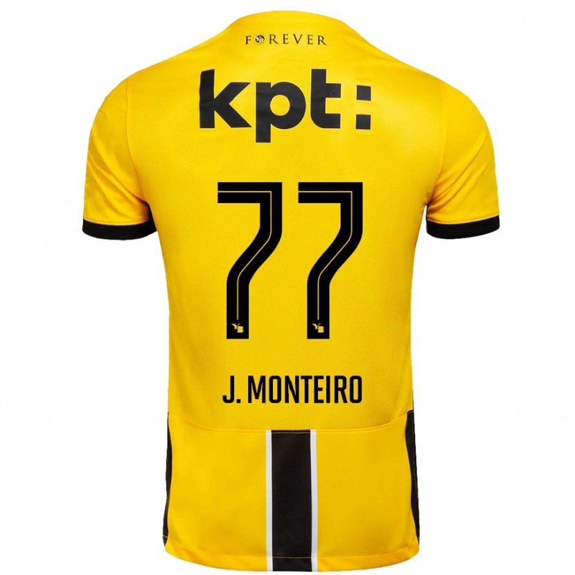 Danxen Kinder Joël Monteiro #77 Gelb Schwarz Heimtrikot Trikot 2024/25 T-Shirt