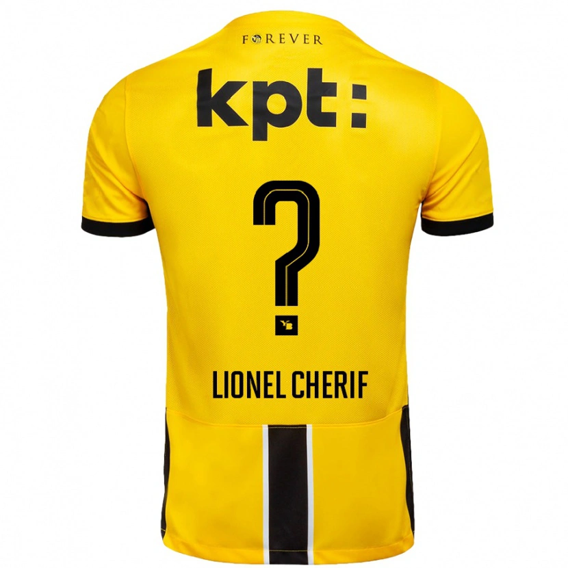 Danxen Kinder Kader Lionel Cherif #0 Gelb Schwarz Heimtrikot Trikot 2024/25 T-Shirt