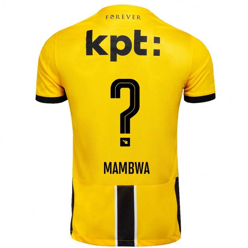 Danxen Kinder Olivier Mambwa #0 Gelb Schwarz Heimtrikot Trikot 2024/25 T-Shirt