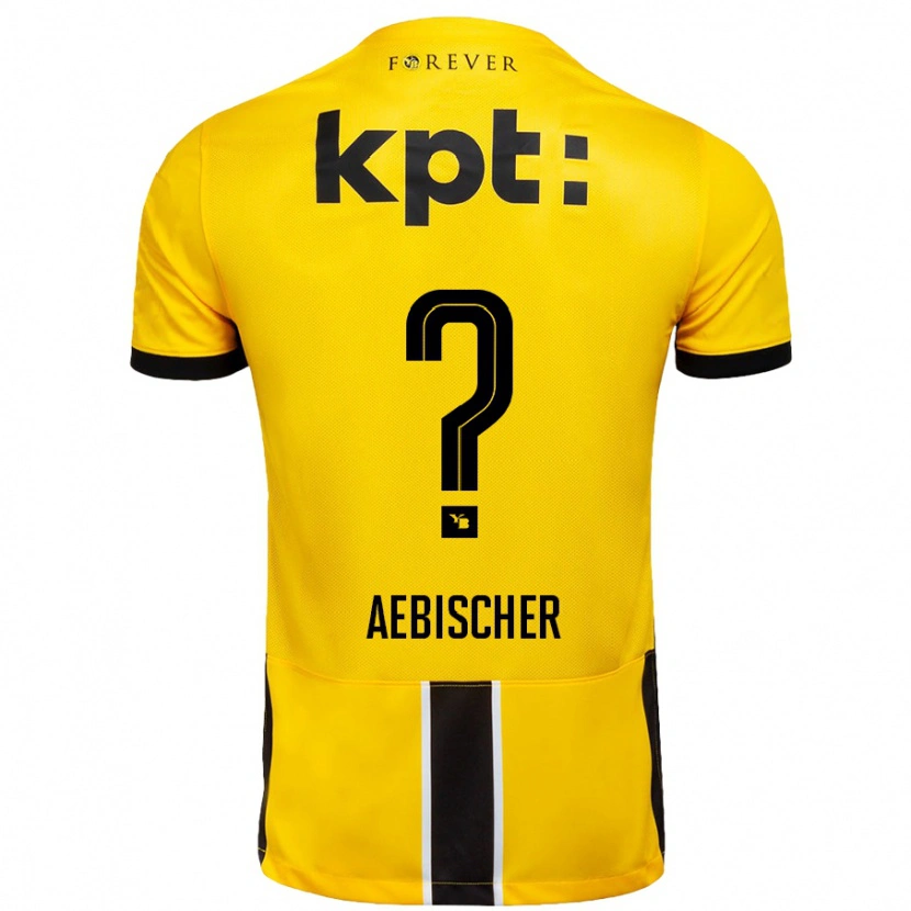 Danxen Kinder Nico Aebischer #0 Gelb Schwarz Heimtrikot Trikot 2024/25 T-Shirt