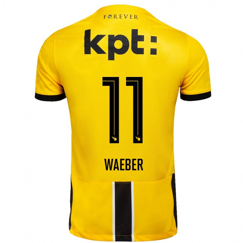 Danxen Kinder Stéphanie Waeber #11 Gelb Schwarz Heimtrikot Trikot 2024/25 T-Shirt