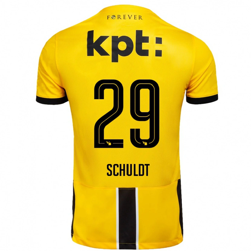 Danxen Kinder Inga Schuldt #29 Gelb Schwarz Heimtrikot Trikot 2024/25 T-Shirt