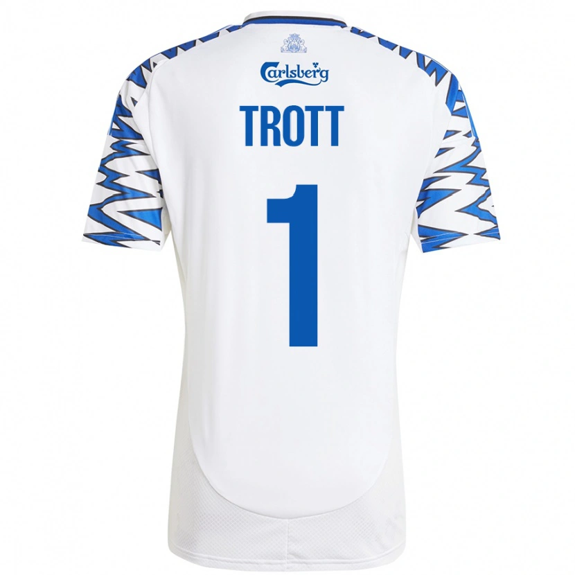 Danxen Kinder Nathan Trott #1 Weiß Himmelblau Heimtrikot Trikot 2024/25 T-Shirt