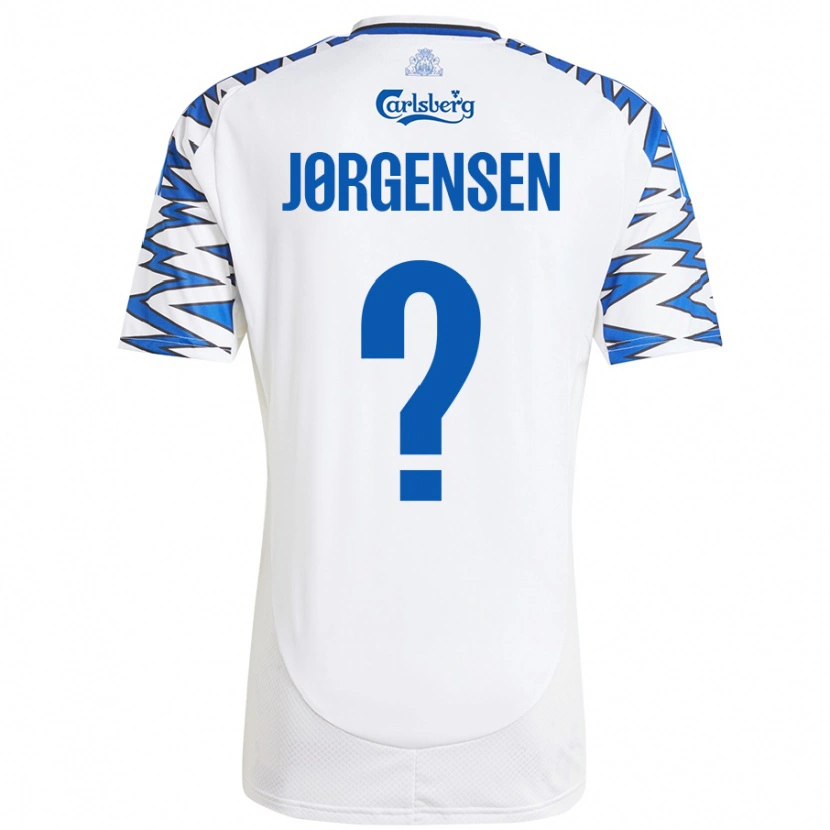 Danxen Kinder Mads Jørgensen #0 Weiß Himmelblau Heimtrikot Trikot 2024/25 T-Shirt