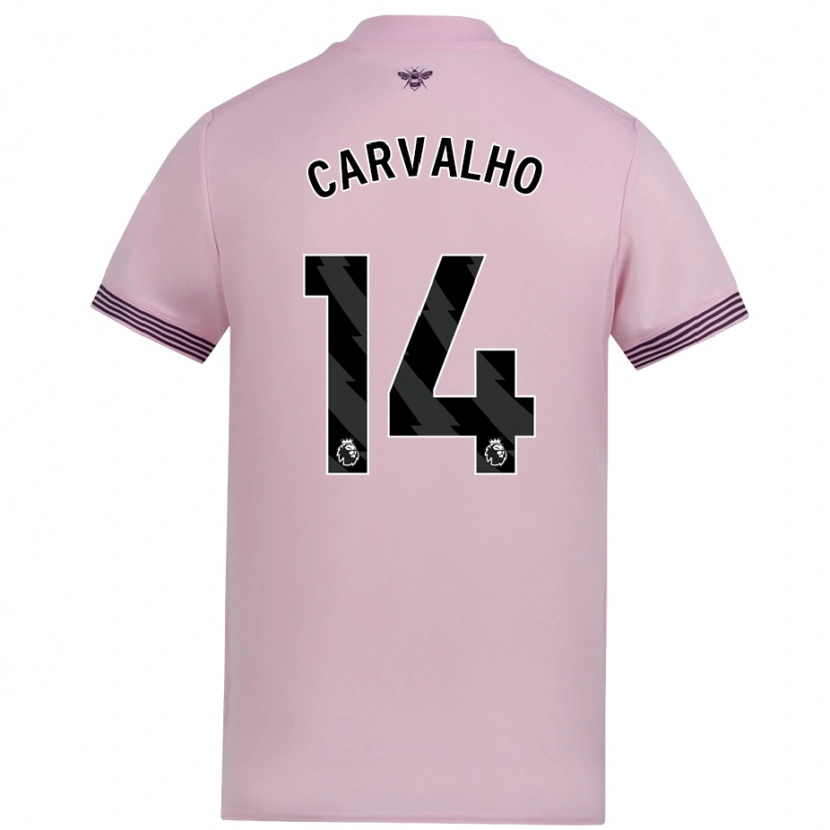 Danxen Kinder Fábio Carvalho #14 Rosa Auswärtstrikot Trikot 2024/25 T-Shirt