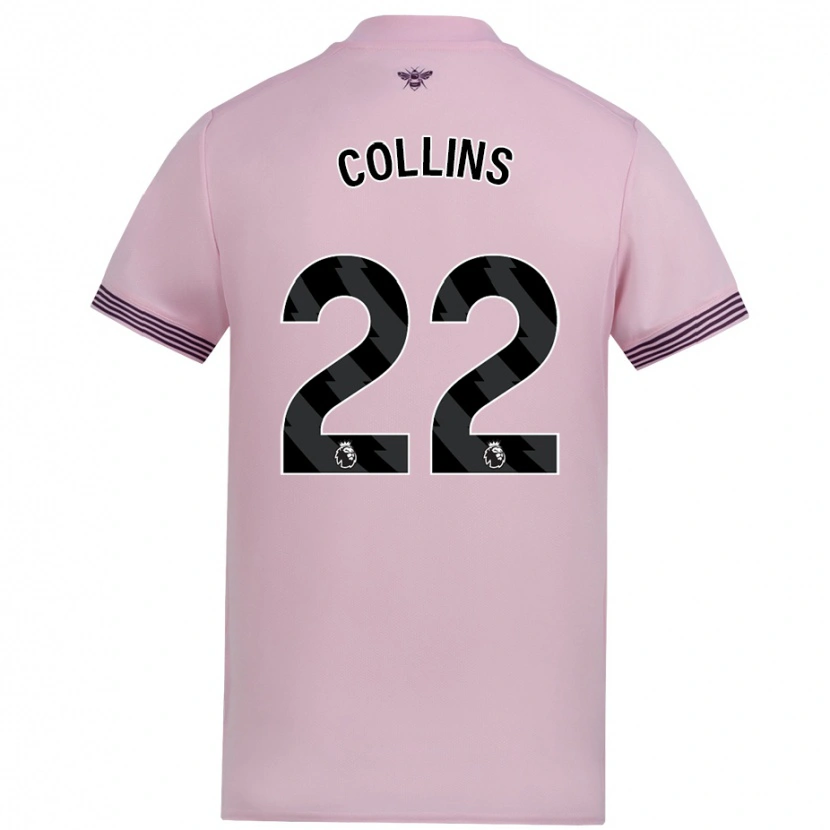 Danxen Kinder Nathan Collins #22 Rosa Auswärtstrikot Trikot 2024/25 T-Shirt