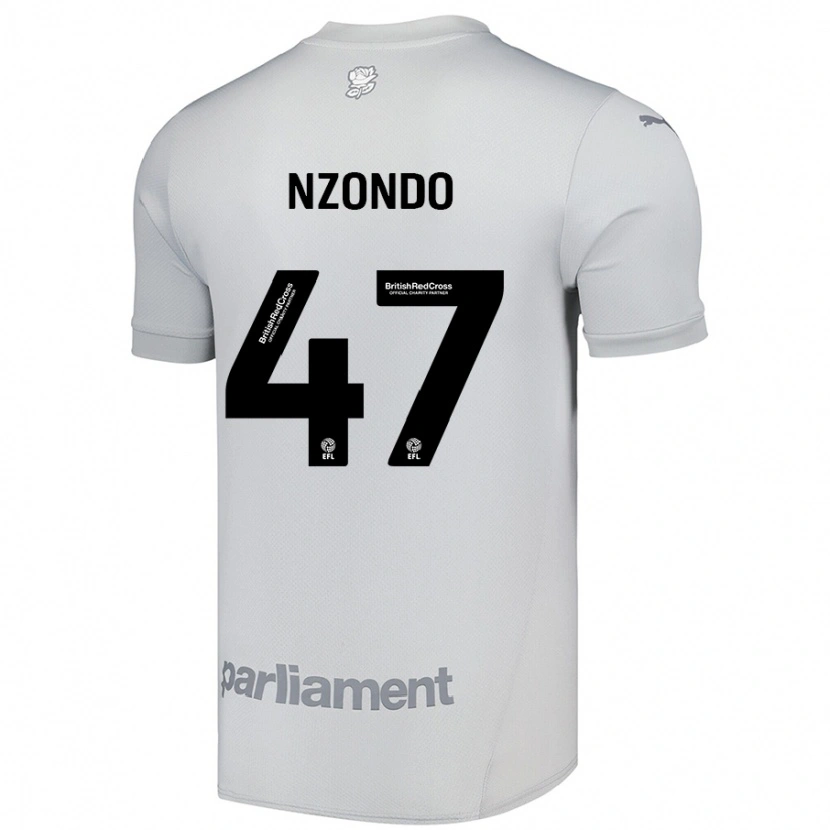 Danxen Kinder Emmaisa Nzondo #47 Silbergrau Auswärtstrikot Trikot 2024/25 T-Shirt