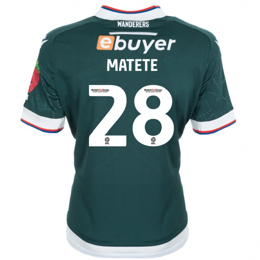 Danxen Kinder Jay Matete #28 Dunkelgrün Auswärtstrikot Trikot 2024/25 T-Shirt