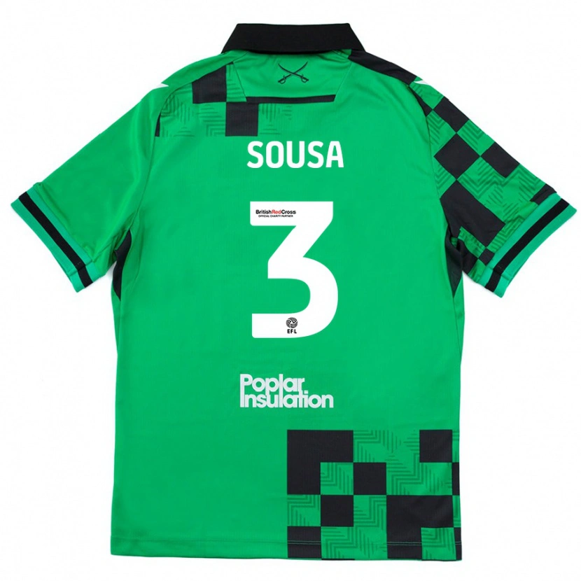 Danxen Kinder Lino Sousa #3 Grün Schwarz Auswärtstrikot Trikot 2024/25 T-Shirt