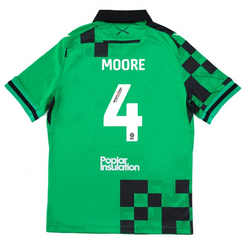 Danxen Kinder Taylor Moore #4 Grün Schwarz Auswärtstrikot Trikot 2024/25 T-Shirt