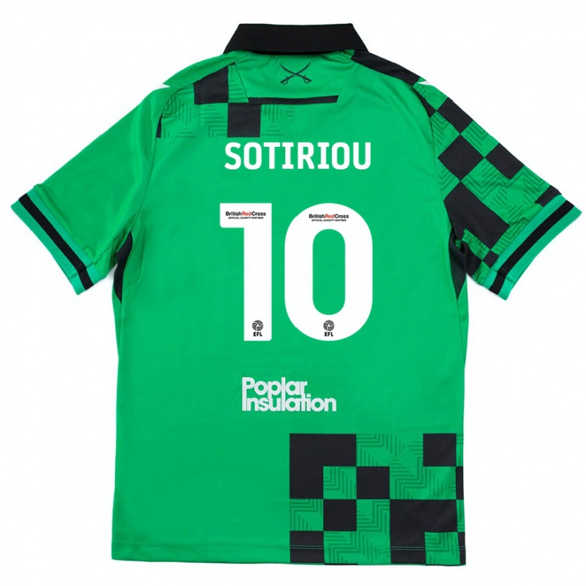 Danxen Kinder Ruel Sotiriou #10 Grün Schwarz Auswärtstrikot Trikot 2024/25 T-Shirt