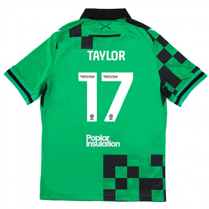 Danxen Kinder Connor Taylor #17 Grün Schwarz Auswärtstrikot Trikot 2024/25 T-Shirt