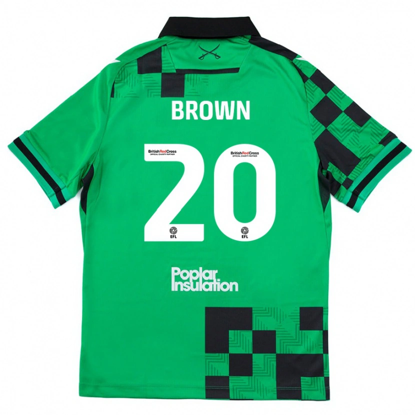 Danxen Kinder Jevani Brown #20 Grün Schwarz Auswärtstrikot Trikot 2024/25 T-Shirt