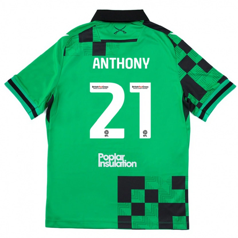 Danxen Kinder Micah Anthony #21 Grün Schwarz Auswärtstrikot Trikot 2024/25 T-Shirt