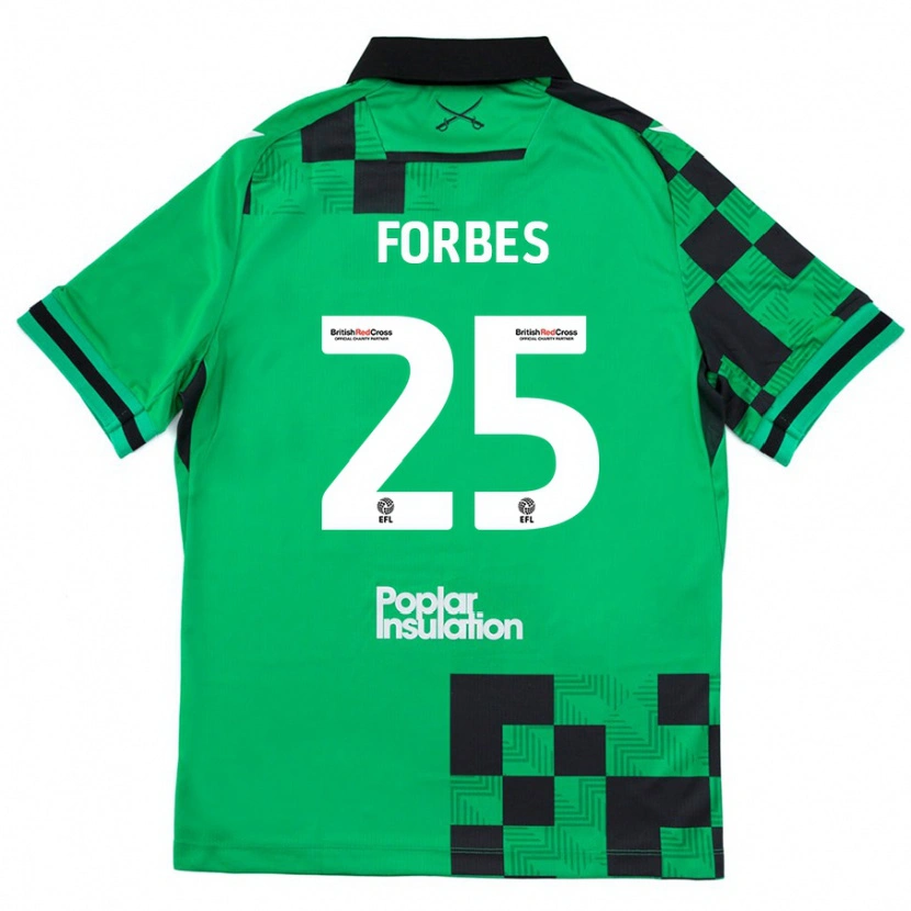 Danxen Kinder Michael Forbes #25 Grün Schwarz Auswärtstrikot Trikot 2024/25 T-Shirt