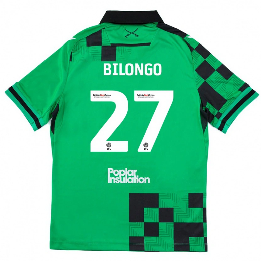 Danxen Kinder Bryant Bilongo #27 Grün Schwarz Auswärtstrikot Trikot 2024/25 T-Shirt