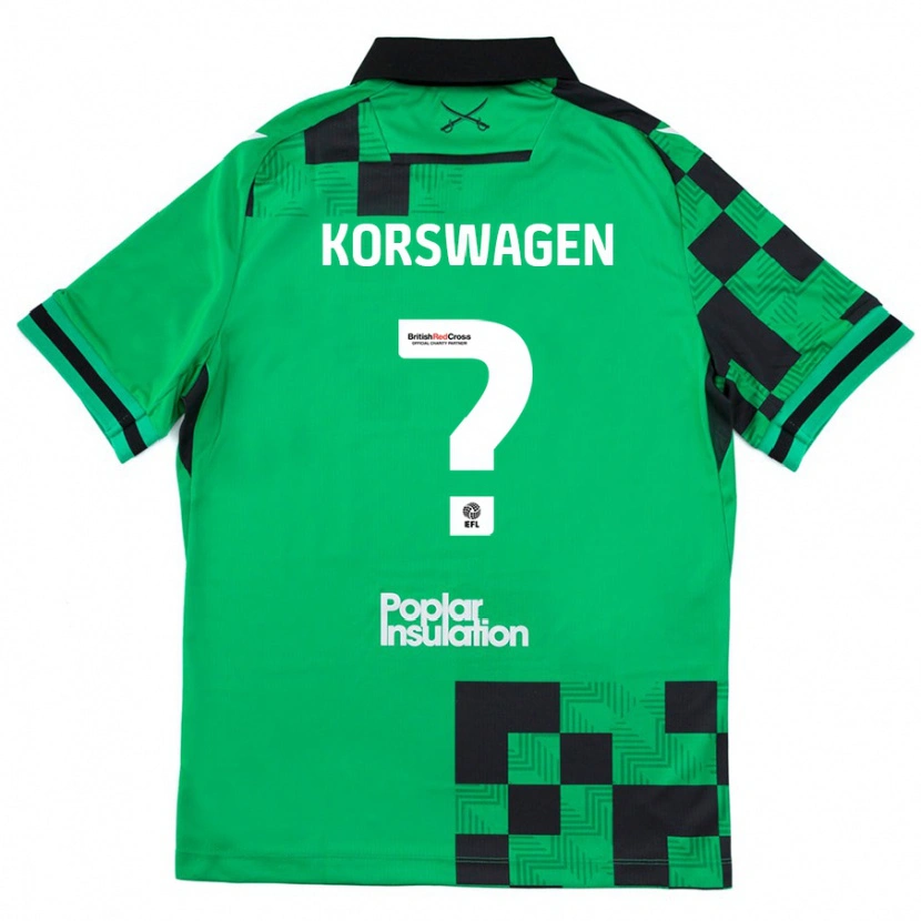 Danxen Kinder Mattijis Korswagen #0 Grün Schwarz Auswärtstrikot Trikot 2024/25 T-Shirt