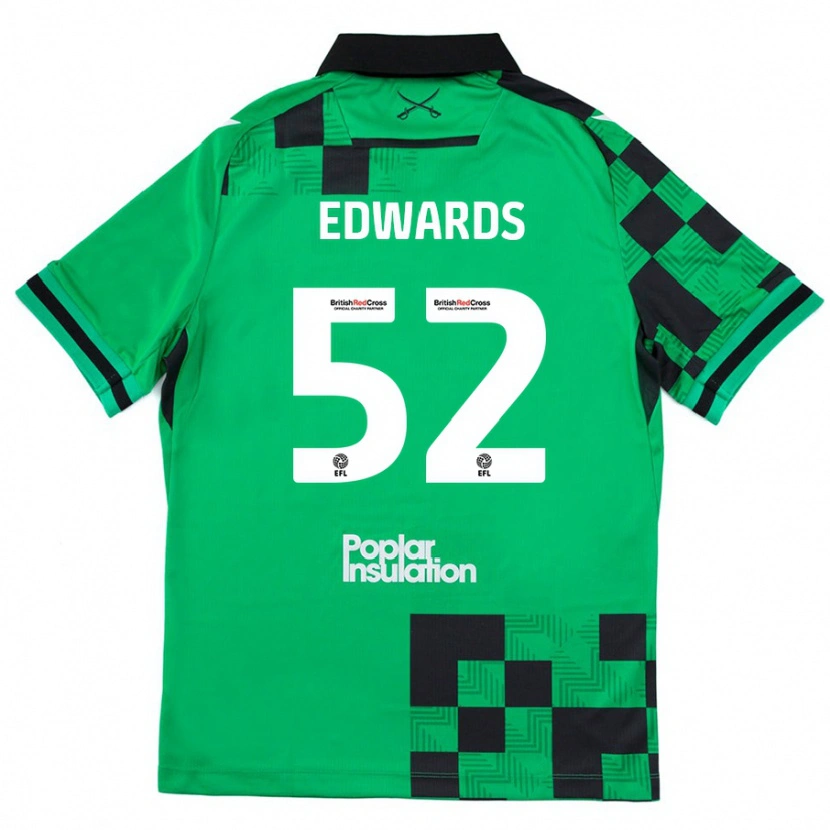 Danxen Kinder Max Edwards #52 Grün Schwarz Auswärtstrikot Trikot 2024/25 T-Shirt