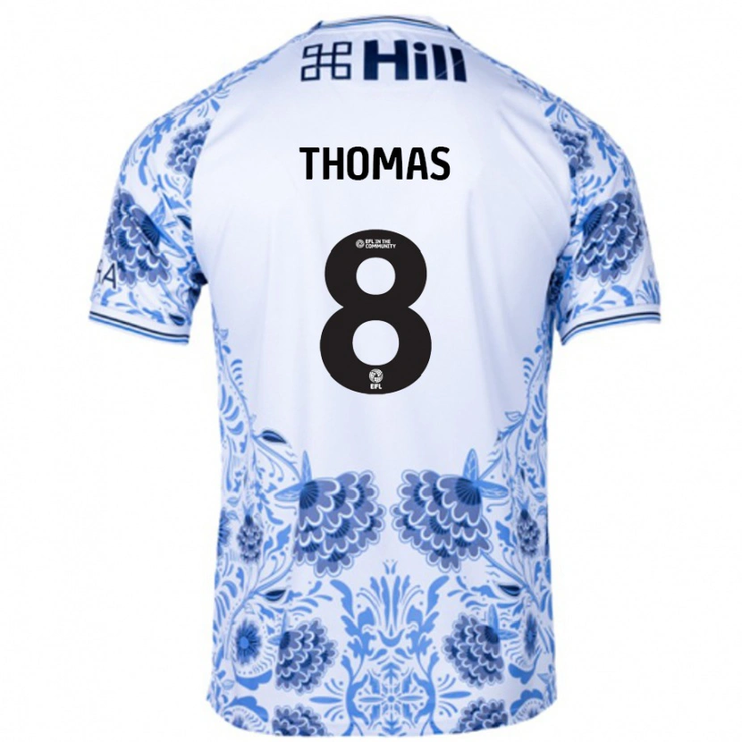 Danxen Kinder George Thomas #8 Weiß Blau Auswärtstrikot Trikot 2024/25 T-Shirt