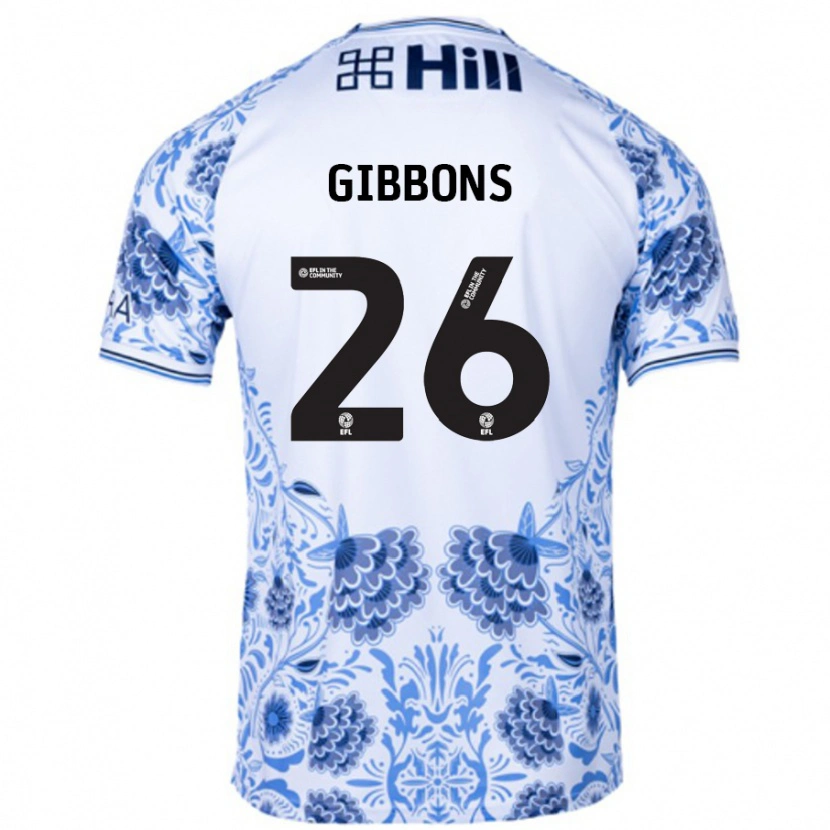 Danxen Kinder James Gibbons #26 Weiß Blau Auswärtstrikot Trikot 2024/25 T-Shirt