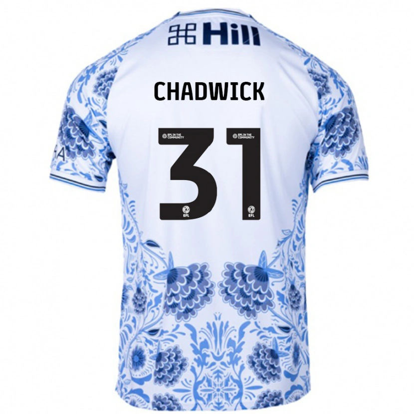 Danxen Kinder Louis Chadwick #31 Weiß Blau Auswärtstrikot Trikot 2024/25 T-Shirt