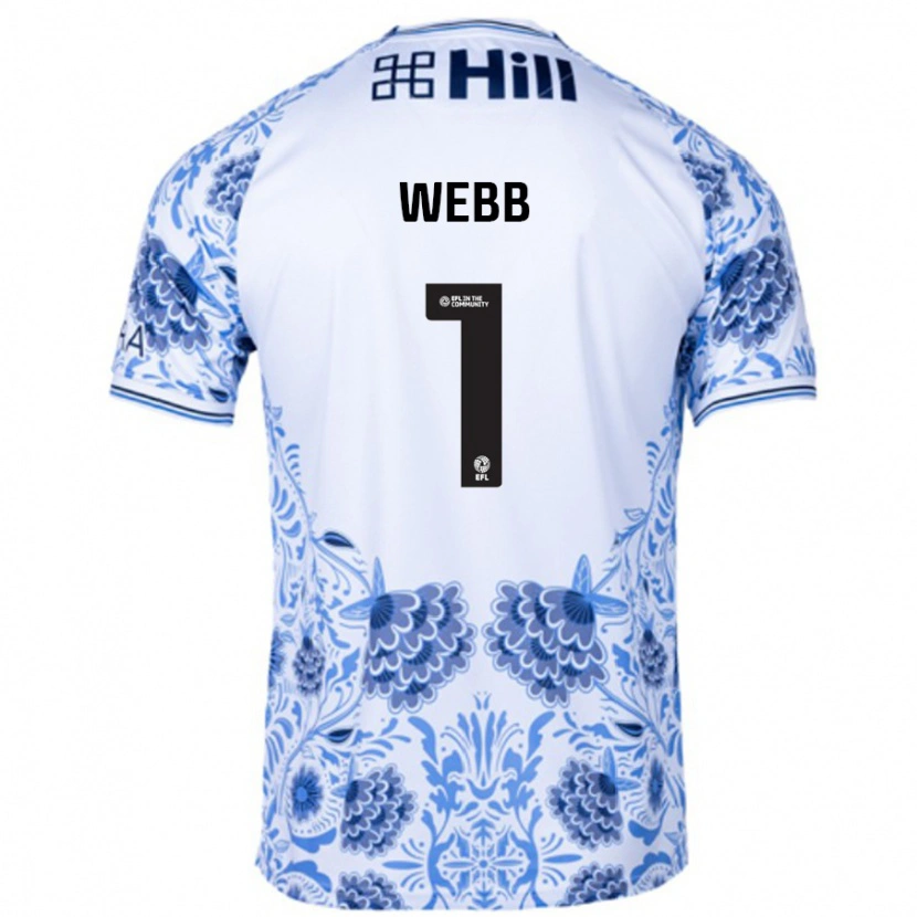 Danxen Kinder Lauren Webb #1 Weiß Blau Auswärtstrikot Trikot 2024/25 T-Shirt