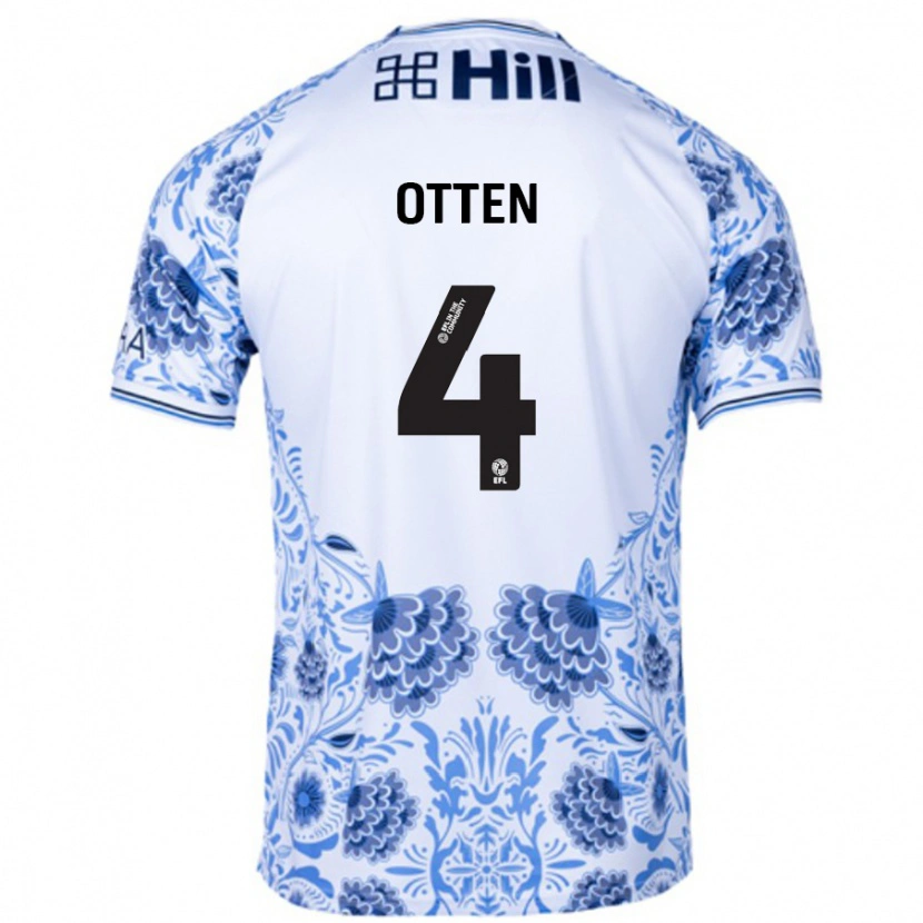 Danxen Kinder Gisela Otten #4 Weiß Blau Auswärtstrikot Trikot 2024/25 T-Shirt