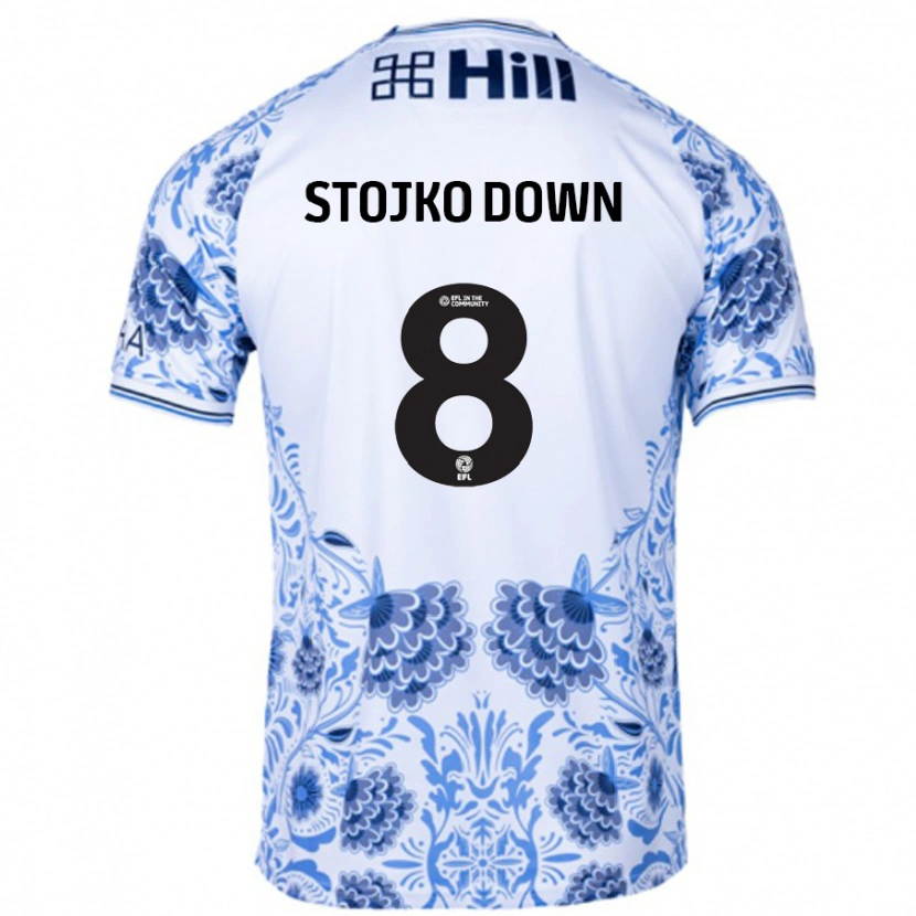 Danxen Kinder Alysha Stojko-Down #8 Weiß Blau Auswärtstrikot Trikot 2024/25 T-Shirt