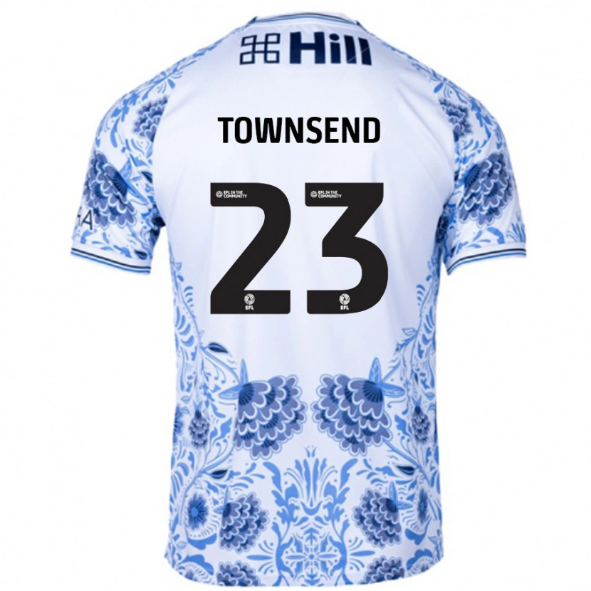 Danxen Kinder Eleanor Townsend #23 Weiß Blau Auswärtstrikot Trikot 2024/25 T-Shirt