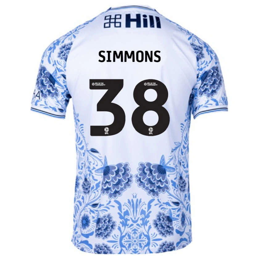 Danxen Kinder Bella Simmons #38 Weiß Blau Auswärtstrikot Trikot 2024/25 T-Shirt