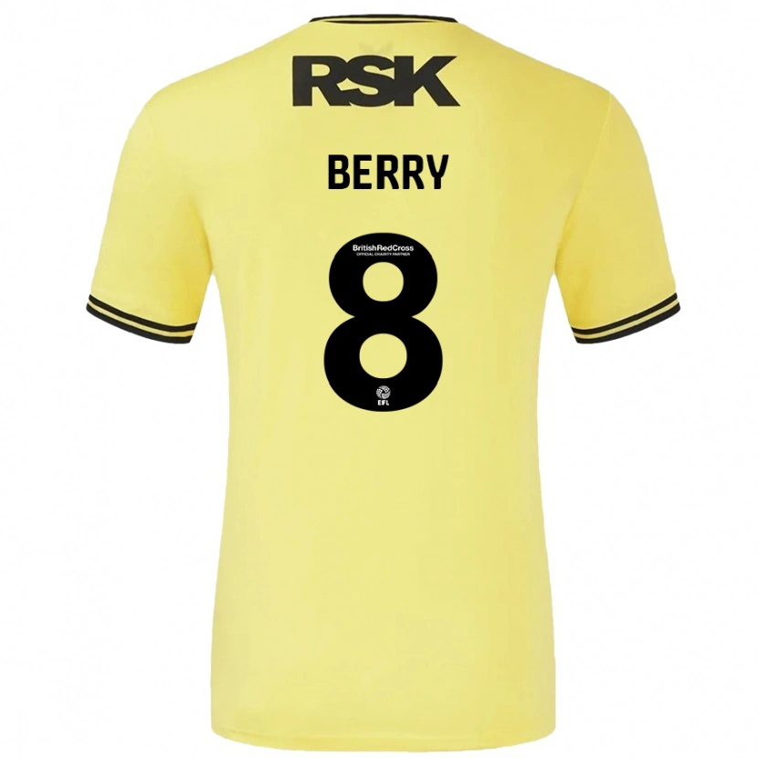 Danxen Kinder Luke Berry #8 Gelb Schwarz Auswärtstrikot Trikot 2024/25 T-Shirt