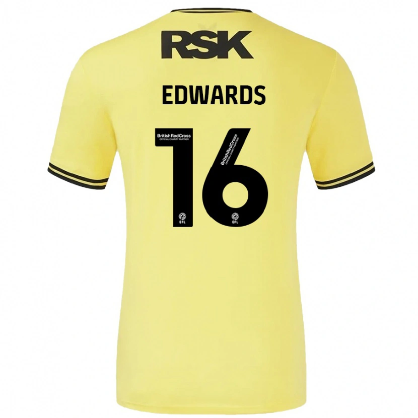 Danxen Kinder Josh Edwards #16 Gelb Schwarz Auswärtstrikot Trikot 2024/25 T-Shirt