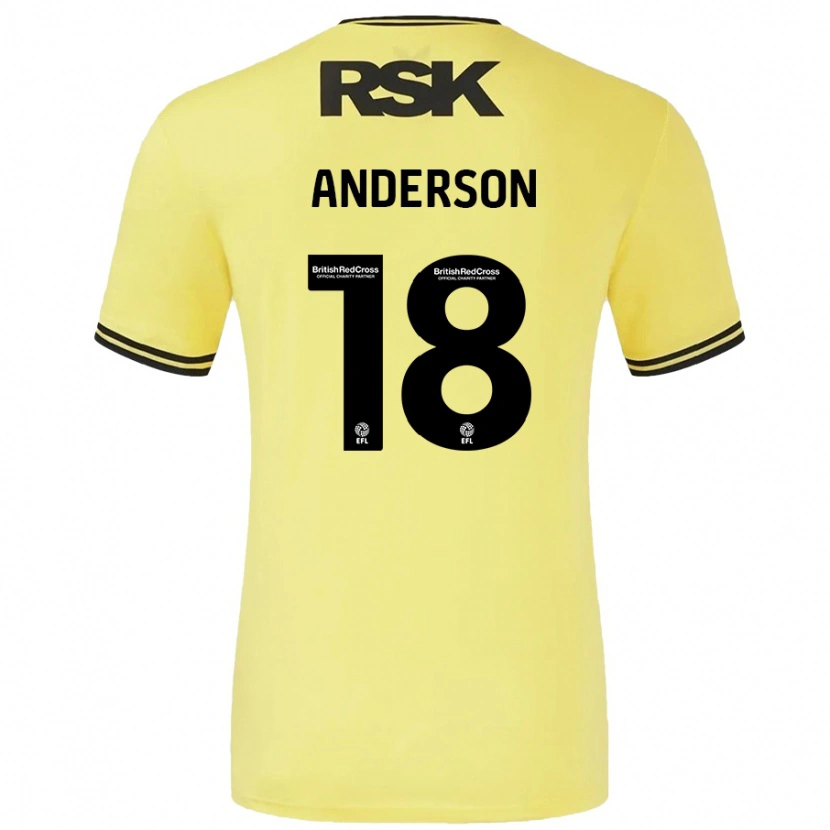 Danxen Kinder Karoy Anderson #18 Gelb Schwarz Auswärtstrikot Trikot 2024/25 T-Shirt