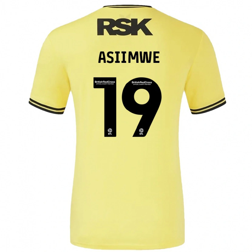 Danxen Kinder Nathan Asiimwe #19 Gelb Schwarz Auswärtstrikot Trikot 2024/25 T-Shirt