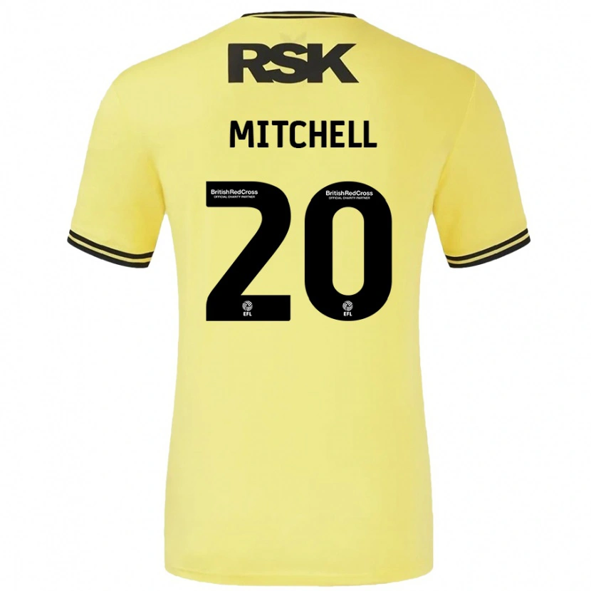 Danxen Kinder Zach Mitchell #20 Gelb Schwarz Auswärtstrikot Trikot 2024/25 T-Shirt